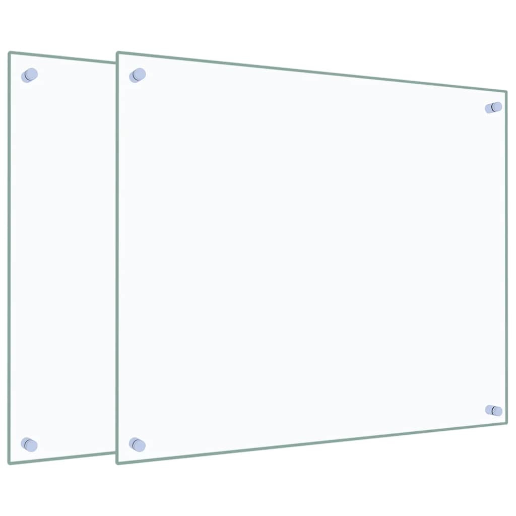 Kuchyňské panely 2 ks průhledné 70 x 60 cm tvrzené sklo