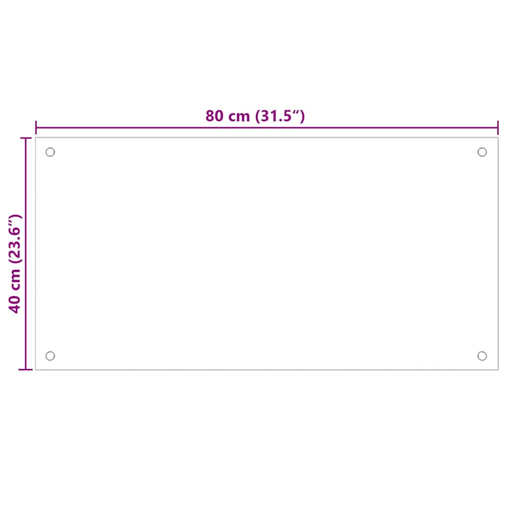 Kuchyňské panely 2 ks průhledné 80 x 40 cm tvrzené sklo