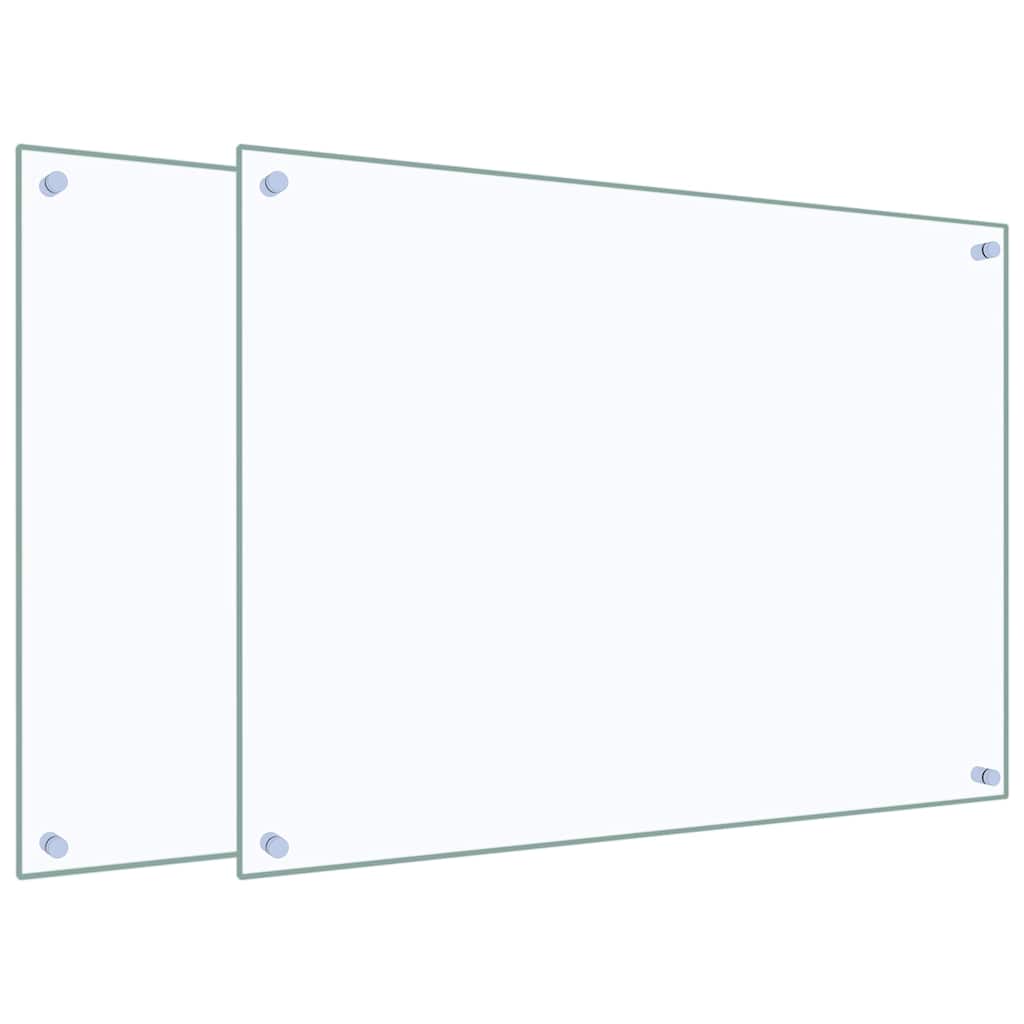Kuchyňské panely 2 ks průhledné 80 x 60 cm tvrzené sklo