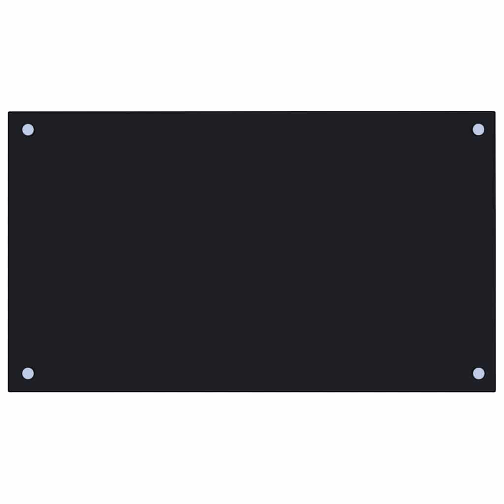 Kuchyňské panely 2 ks černé 70 x 40 cm tvrzené sklo