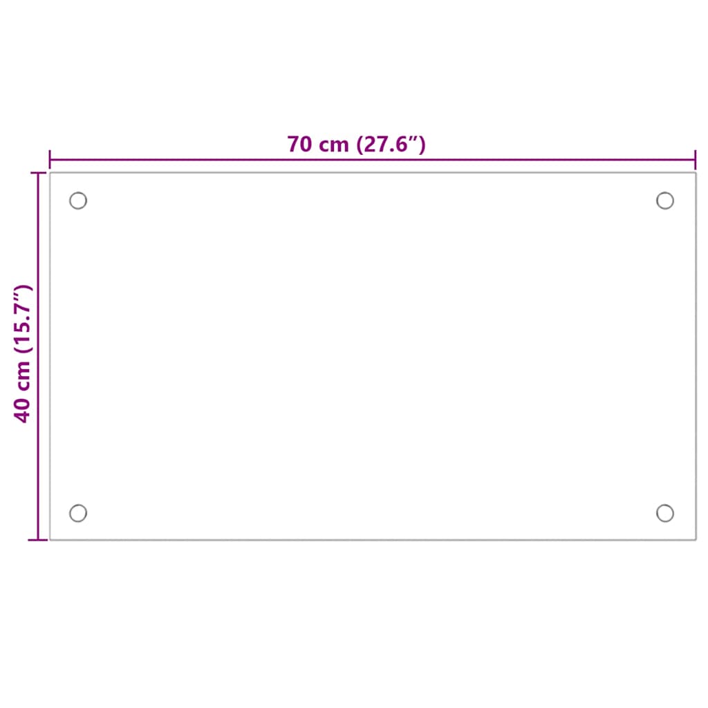 Kuchyňské panely 2 ks černé 70 x 40 cm tvrzené sklo
