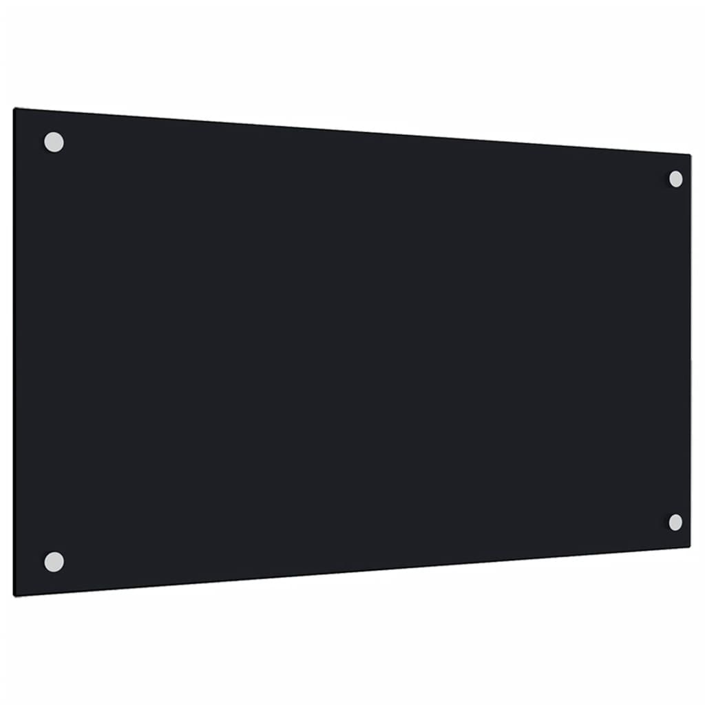 Kuchyňské panely 2 ks černé 70 x 60 cm tvrzené sklo