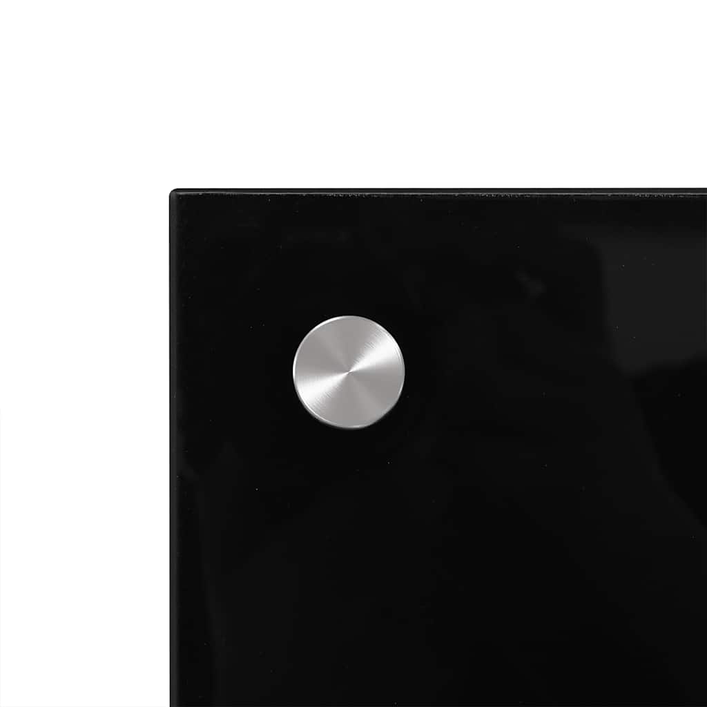 Kuchyňské panely 2 ks černé 70 x 60 cm tvrzené sklo