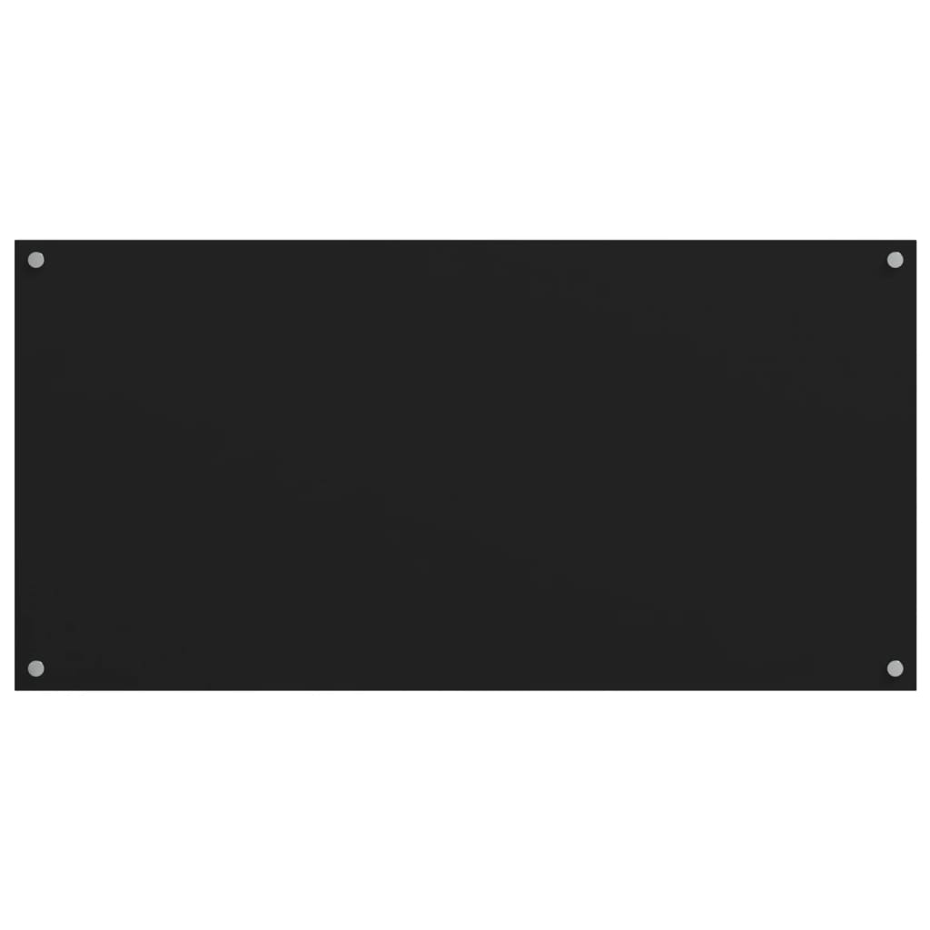 Kuchyňské panely 2 ks černé 80 x 40 cm tvrzené sklo