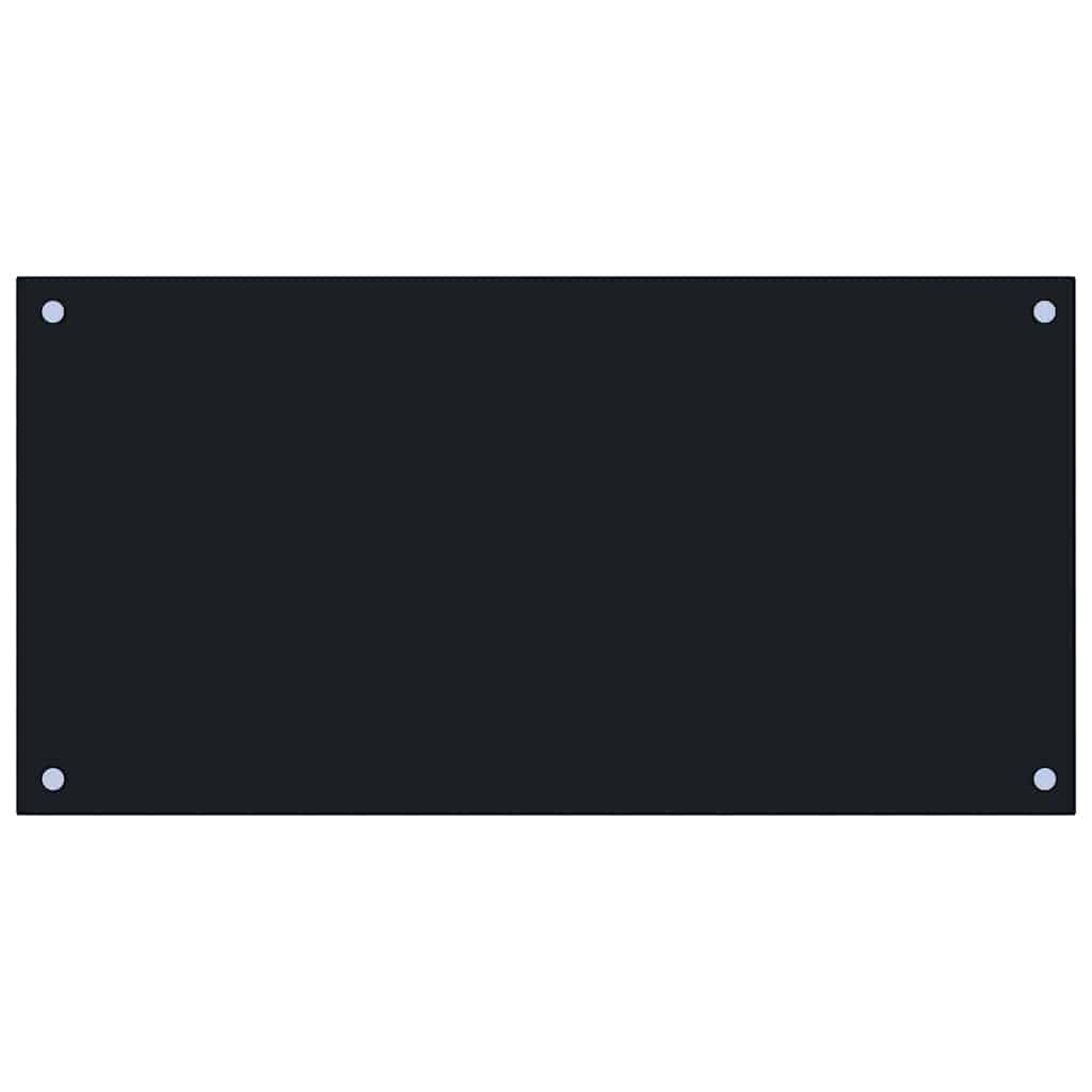 Kuchyňské panely 2 ks černé 80 x 40 cm tvrzené sklo