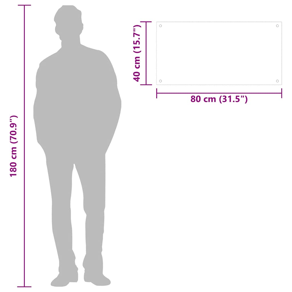 Kuchyňské panely 2 ks černé 80 x 40 cm tvrzené sklo
