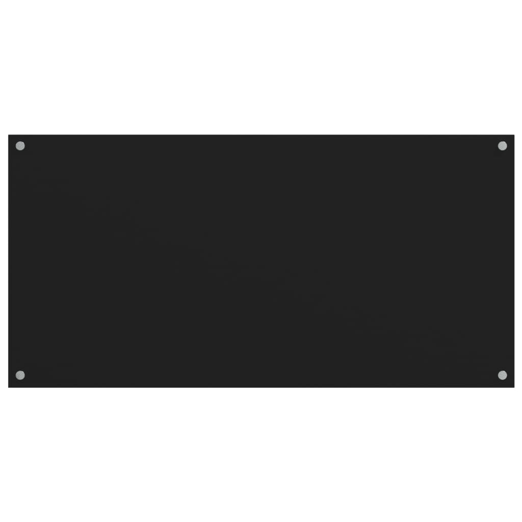 Kuchyňské panely 2 ks černé 80 x 60 cm tvrzené sklo