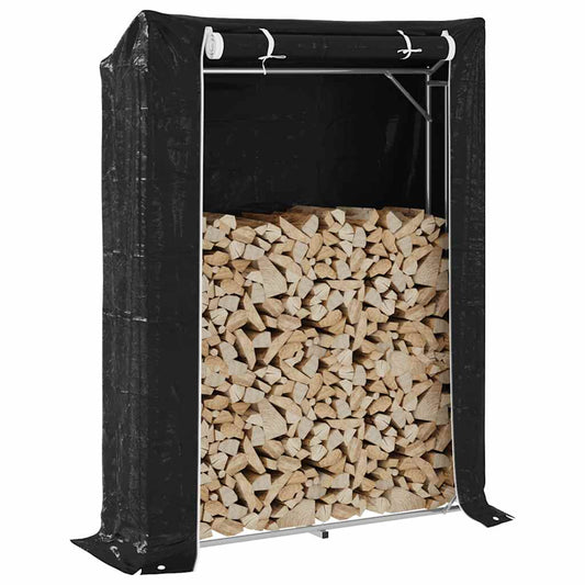 Stojan na palivové dřevo s krytem proti dešti 150x40x200 cm