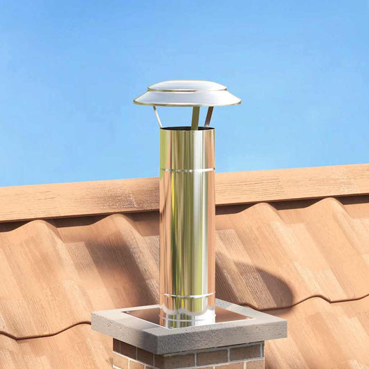 Rozšíření komína Stříbrná 25 x 25 x 65 cm Nerezová ocel