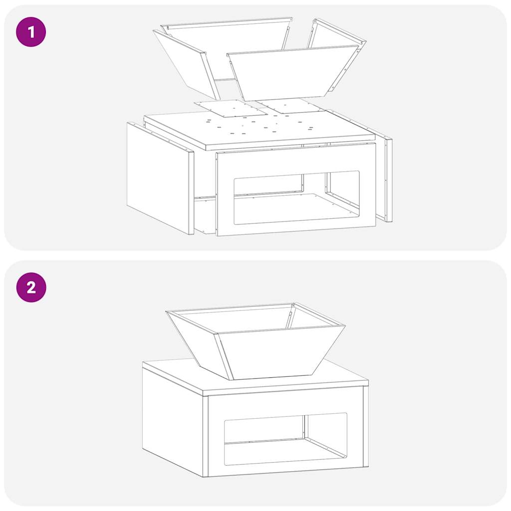 Ohniště Černá 50 x 50 x 40 cm Ocel