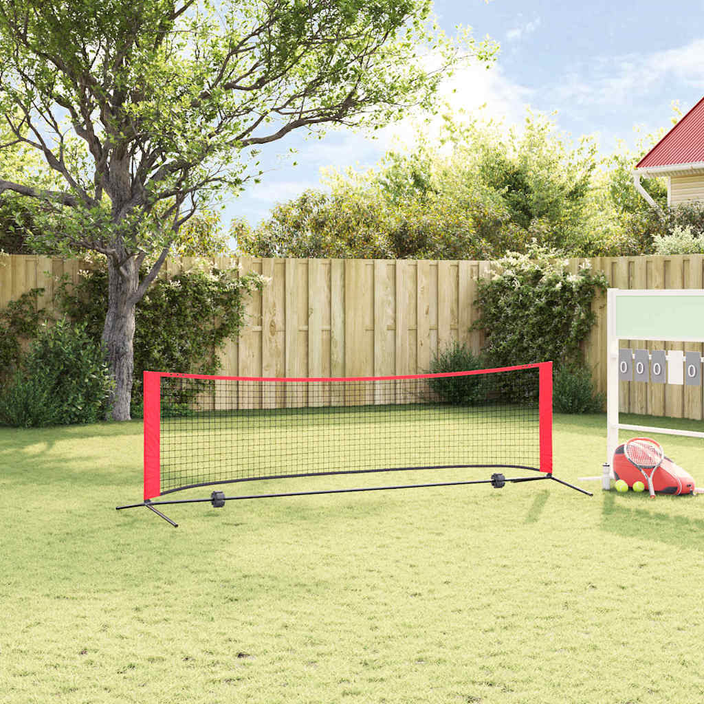 Tenisová síť Černá a červená 301 x 90,5 x 87 cm Polyester