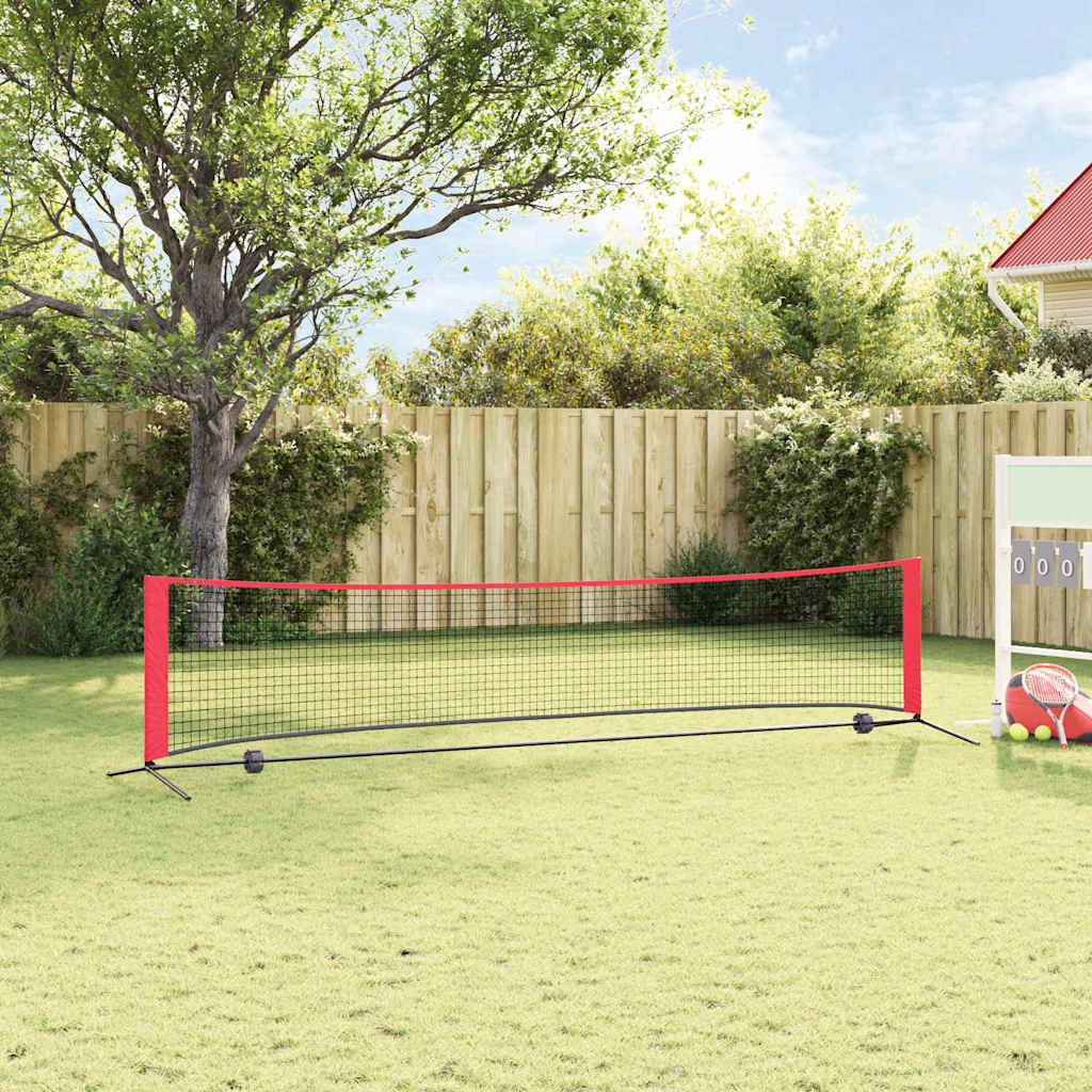 Tenisová síť Černá a červená 396 x 92 x 87 cm Polyester