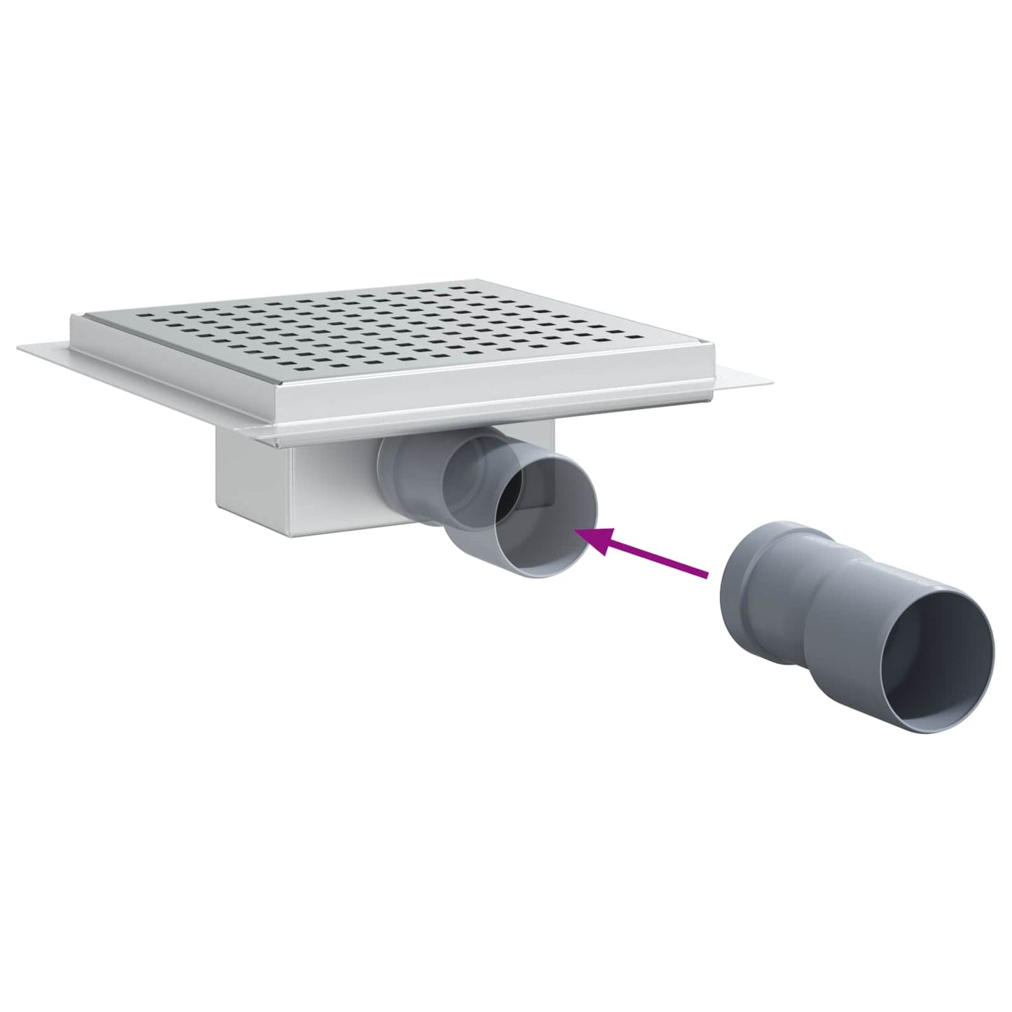 2 v 1 sprchový odtok Stříbrná 20 x 20 cm Nerezová ocel 304