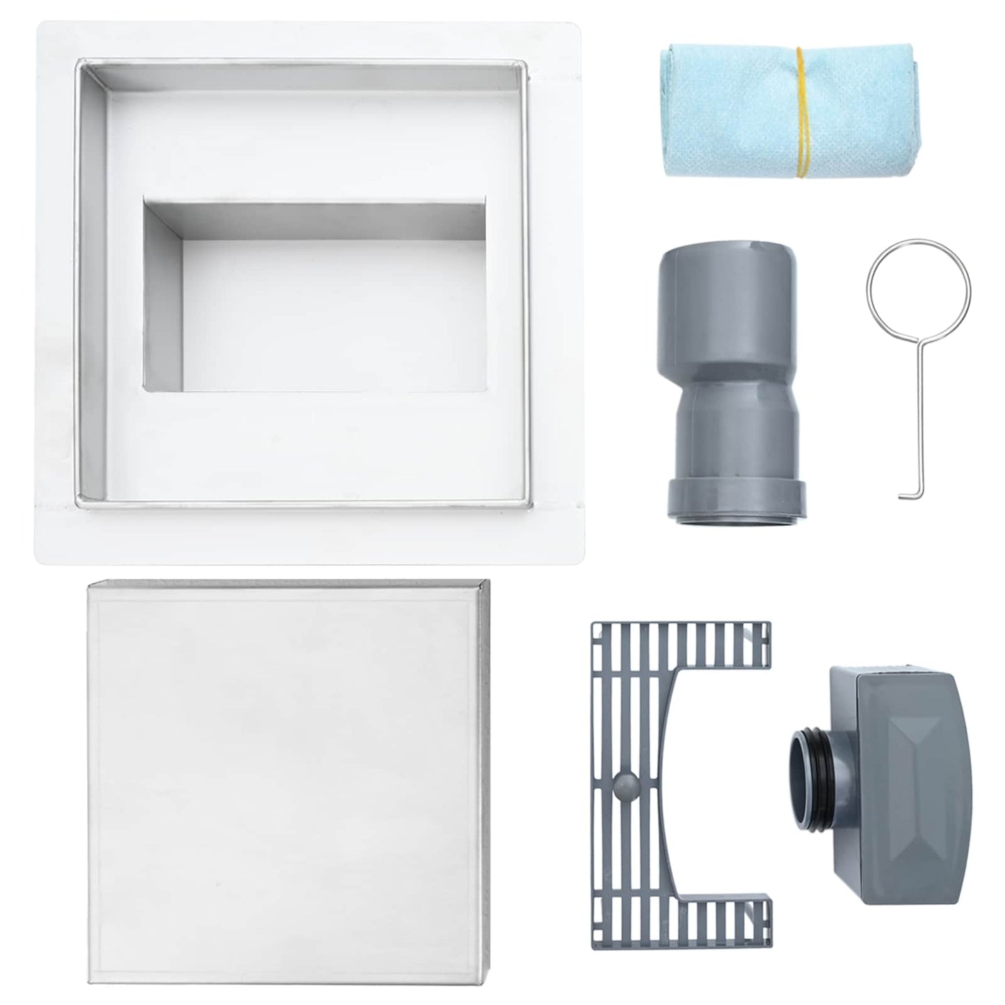 2 v 1 sprchový odtok Stříbrná 20 x 20 cm Nerezová ocel 304