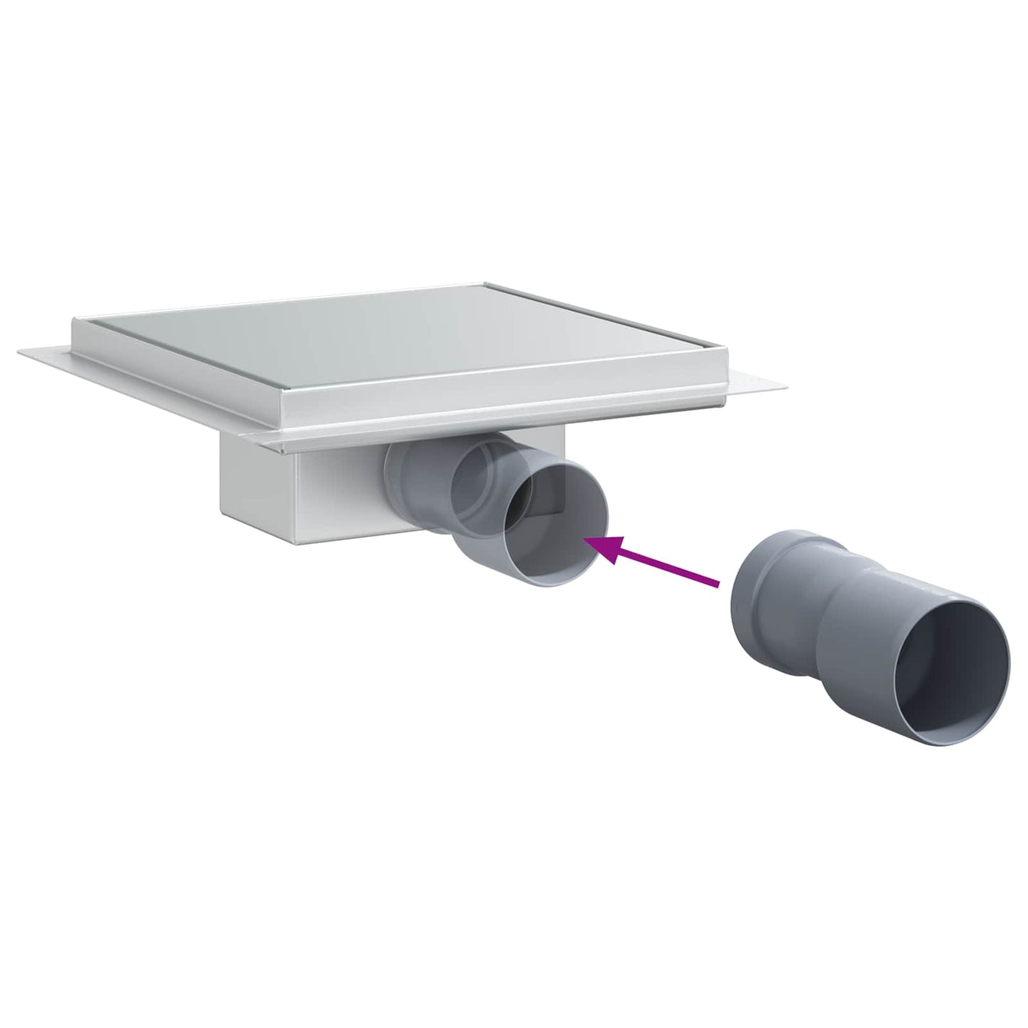 2 v 1 sprchový odtok Stříbrná 20 x 20 cm Nerezová ocel 304