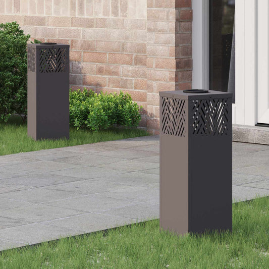 Solární LED Cestovní Světlo 2 pcs Černá Studeně válcovaná ocel