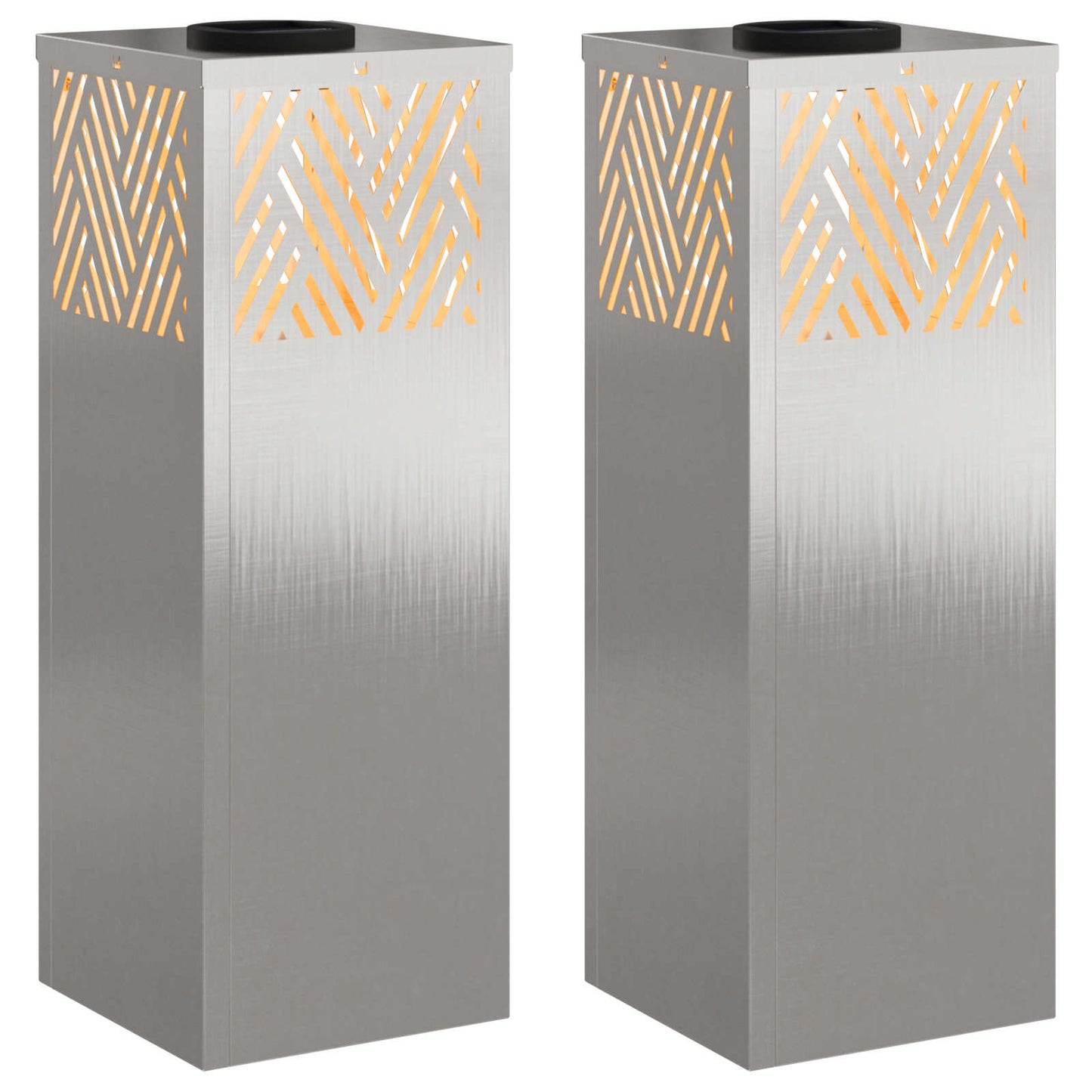 Solární LED Cestovní Světlo 2 pcs Nerezová ocel Nerezová ocel