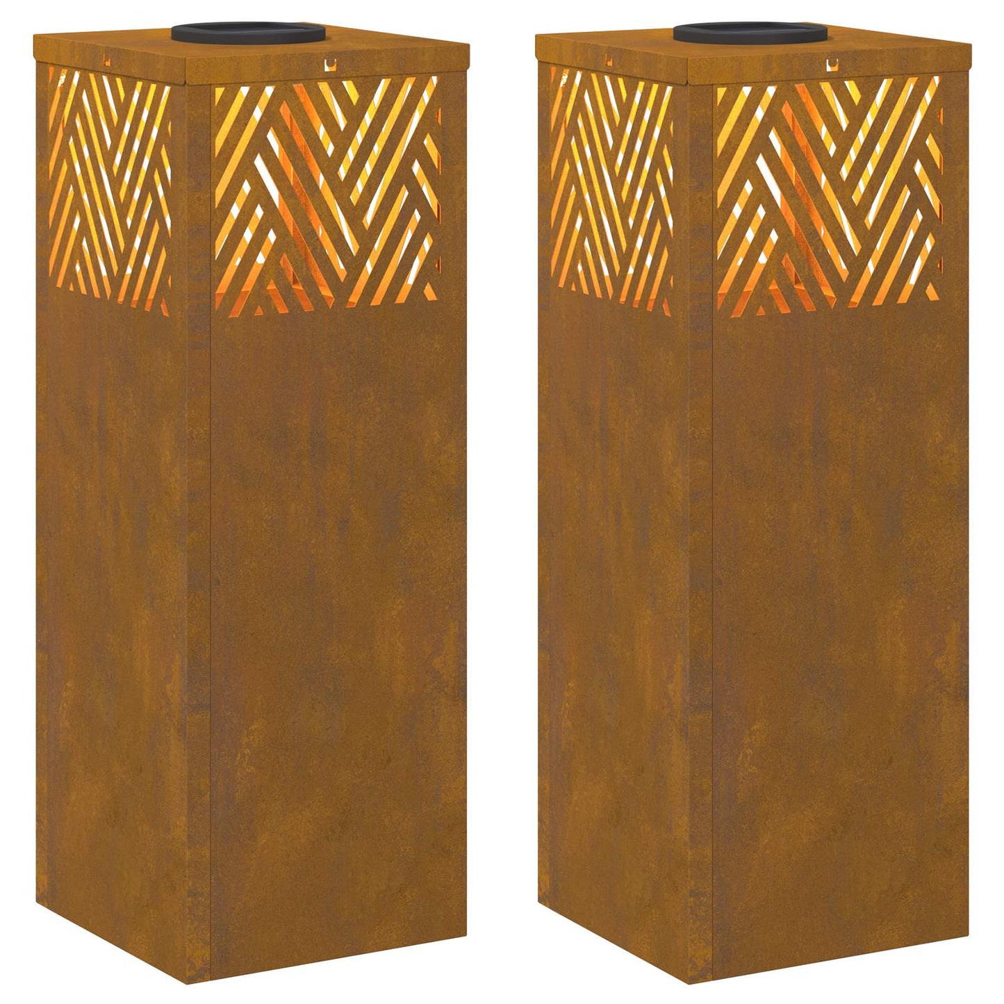 Solární LED Cestovní Světlo 2 pcs Cortenová ocel Cortenová ocel