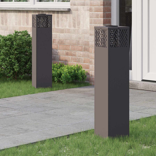 Solární LED Cestovní Světlo 2 pcs Černá Studeně válcovaná ocel