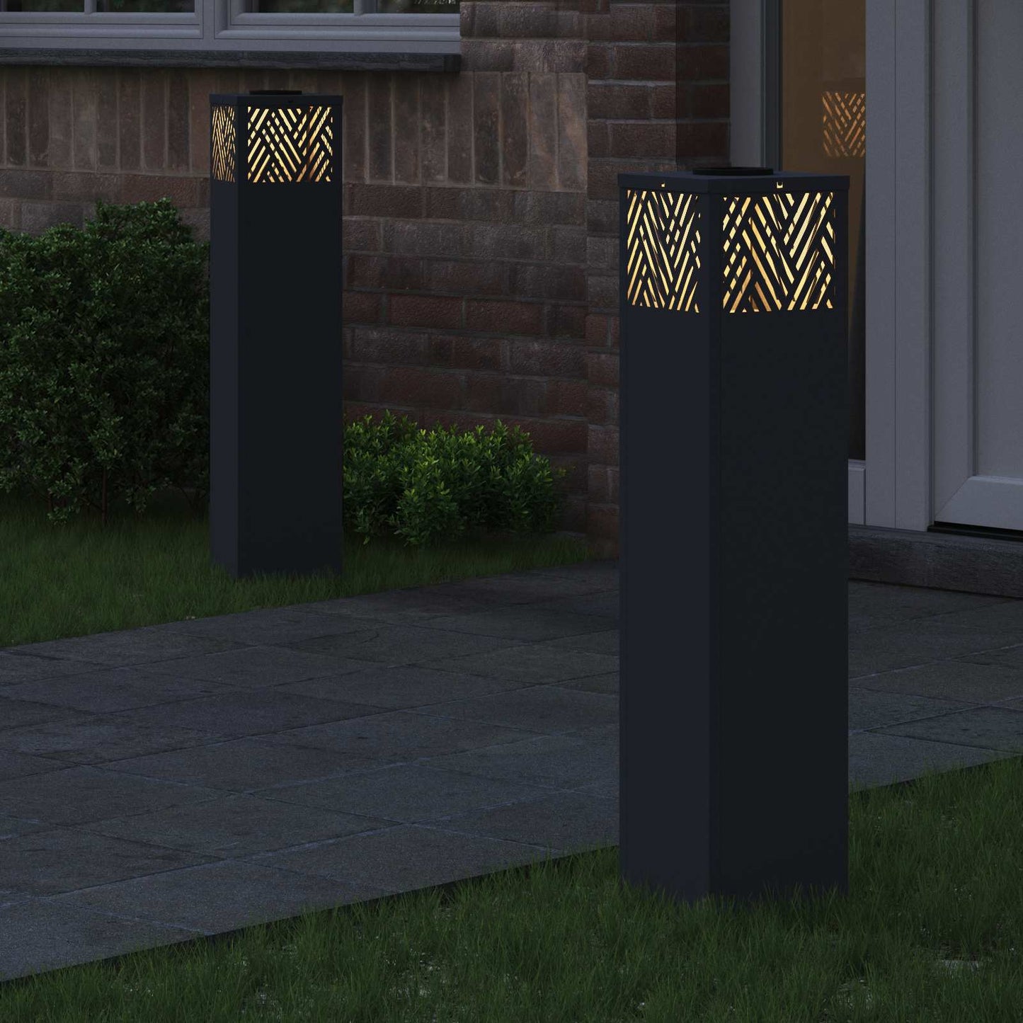 Solární LED Cestovní Světlo Rybí kost 2 pcs Antracit