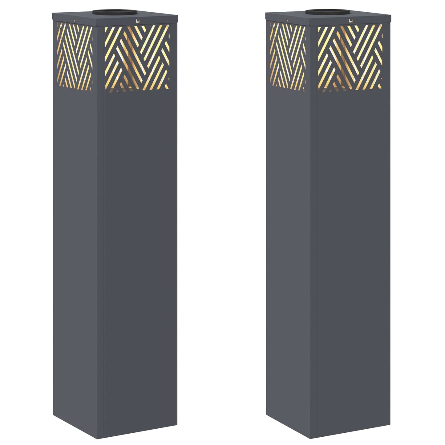 Solární LED Cestovní Světlo Rybí kost 2 pcs Antracit