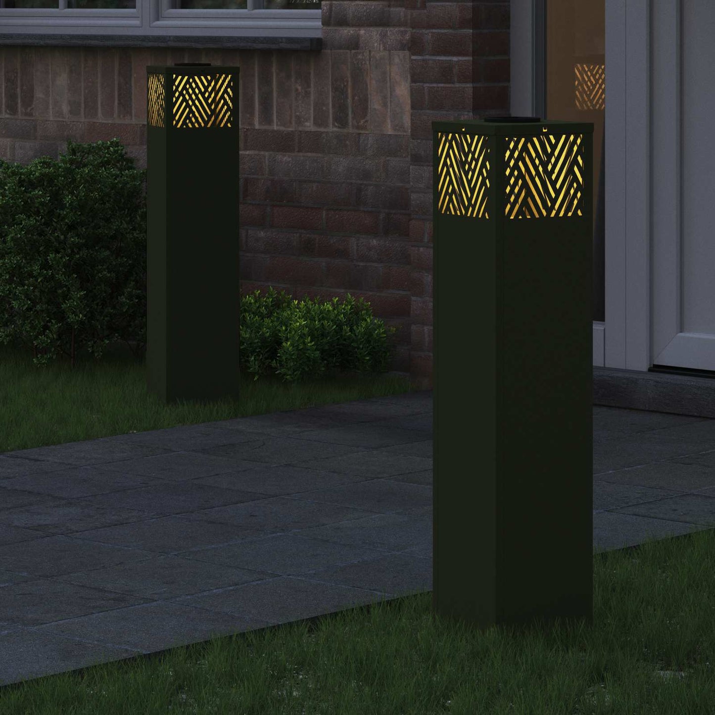 Solární LED Cestovní Světlo Rybí kost 2 pcs Olivově zelená