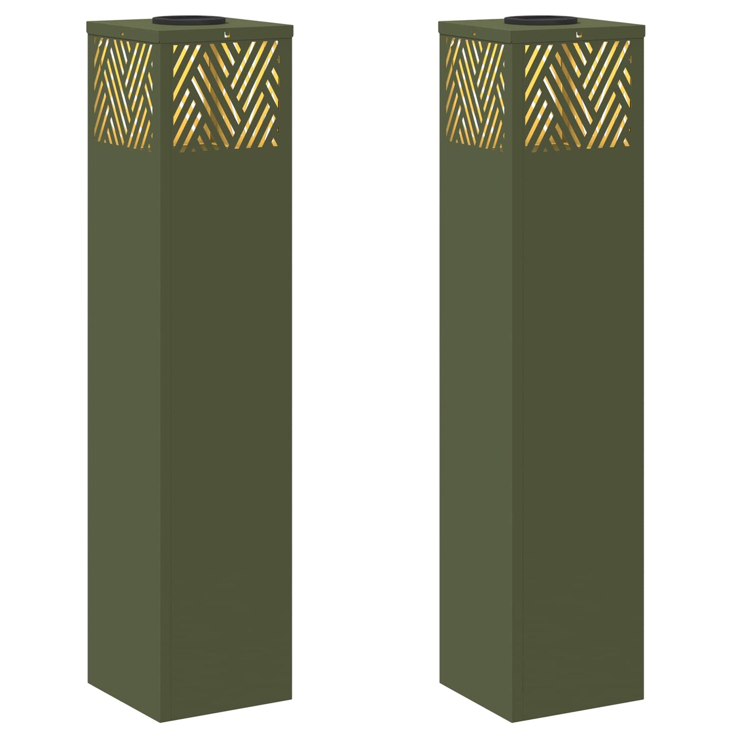 Solární LED Cestovní Světlo Rybí kost 2 pcs Olivově zelená